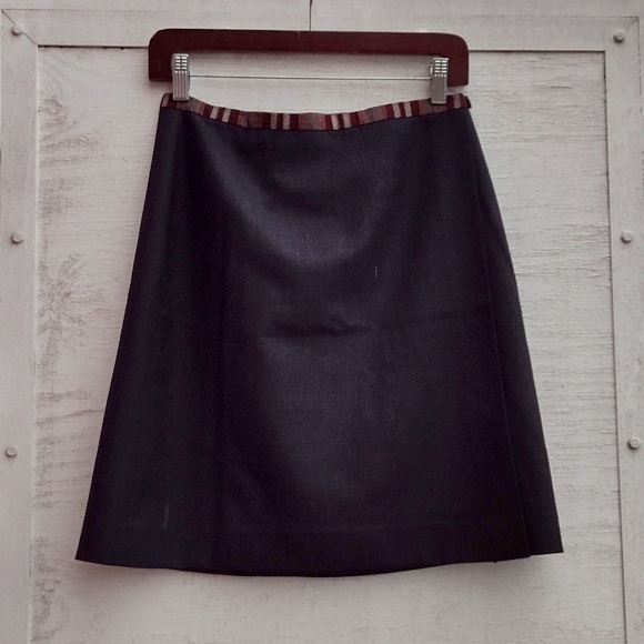 Votre Nom Paris wool wrap skirt with silk trim - Picture 2 of 5